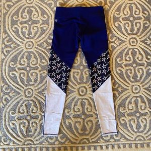 fabletics red, white and blue, stars leggings